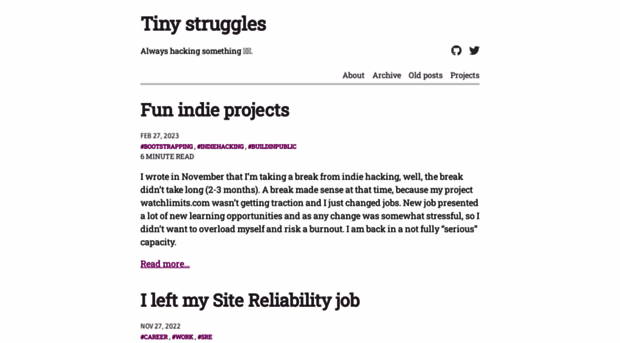 tinystruggles.com