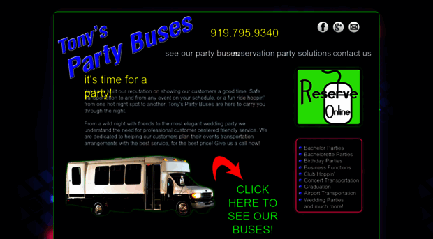 tonyspartybuses.com