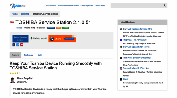toshiba-service-station.updatestar.com
