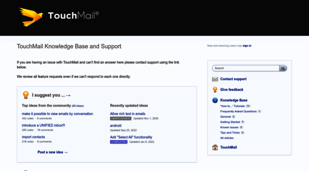 touchmail.uservoice.com