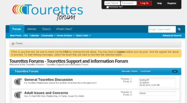 tourettesforum.com