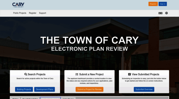 townofcary.contractorsplanroom.com