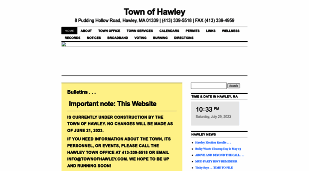 townofhawley.com