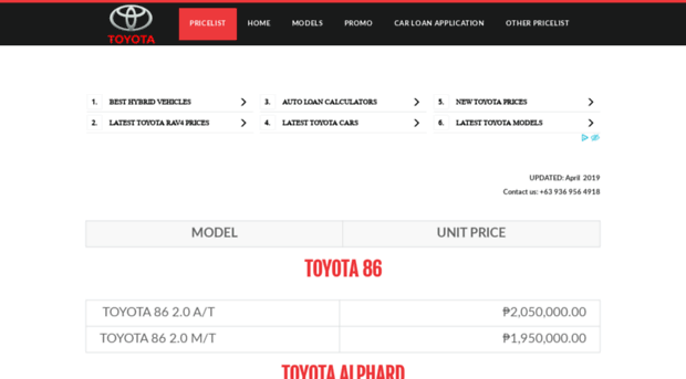 toyotapricelist.com