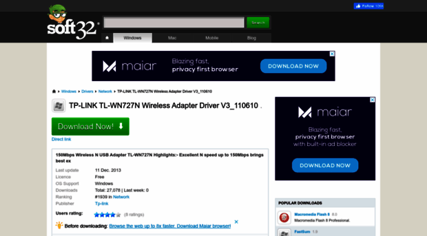 tp-link-tl-wn727n-wireless-adapter-driver-v3-110610.soft32.com