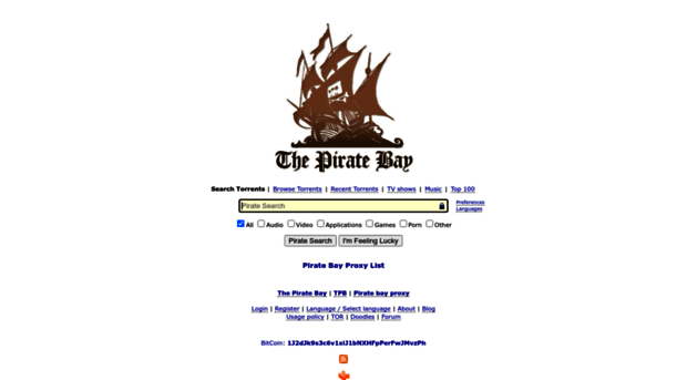 Download music, movies, games, software! The Pirate Bay - The