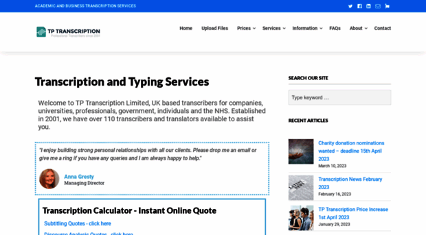 tptranscription.co.uk