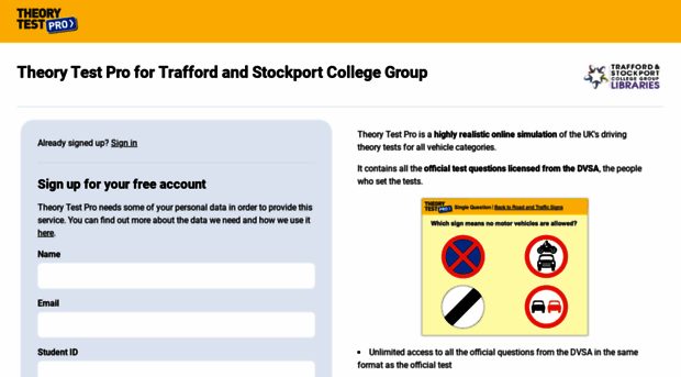 traffordcollege.theorytestpro.co.uk