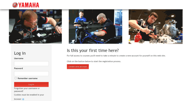 Yamaha Motor Training Academy: Log in to the site