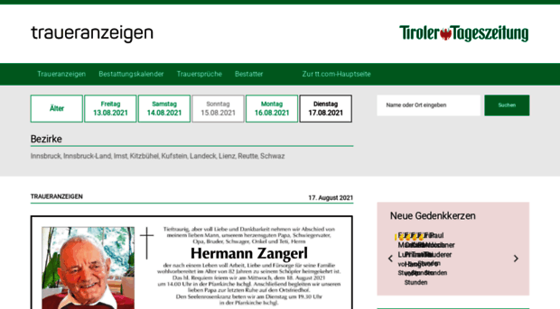 traueranzeigen.tt.com