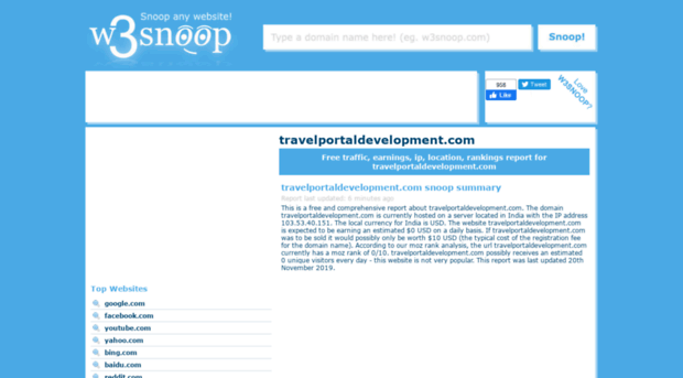 travelportaldevelopment.com.w3snoop.com