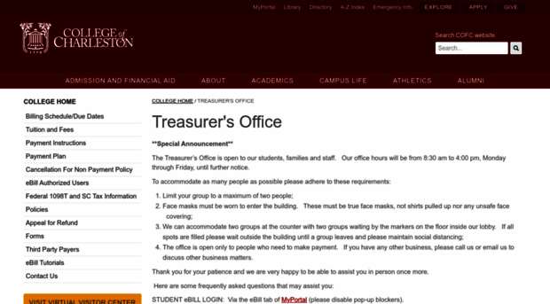 treasurer.cofc.edu