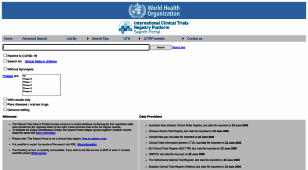 trialsearch.who.int - ICTRP Search Portal - Trial Search Who