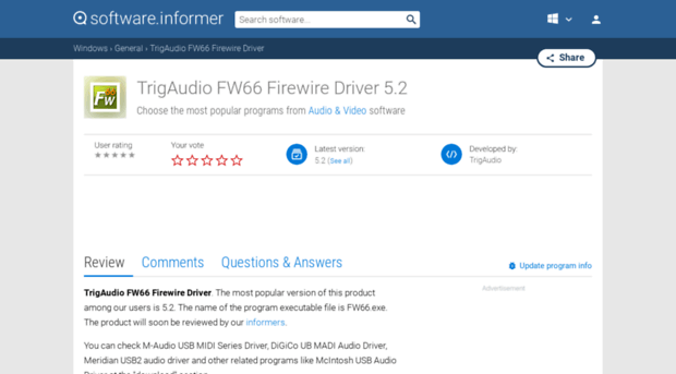 trigaudio-fw66-firewire-driver.software.informer.com