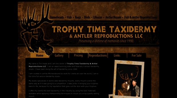 trophytimetaxidermy.com