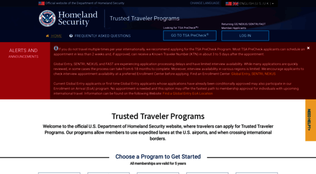 dhs travel program