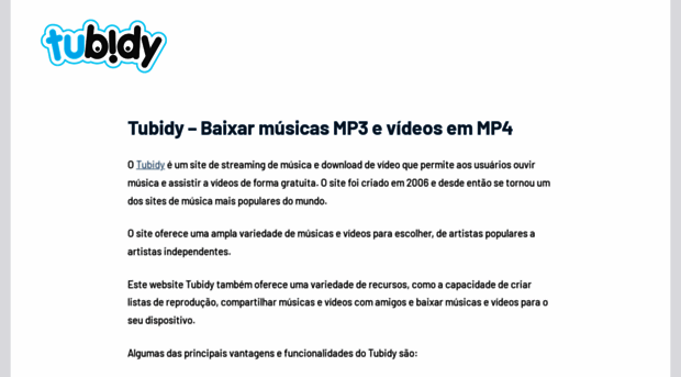 Tubidy Mobile Baixar Músicas Grátis No Celular - Mp3 And Mp4 Baixar Musica Mp3 Results 1 ...