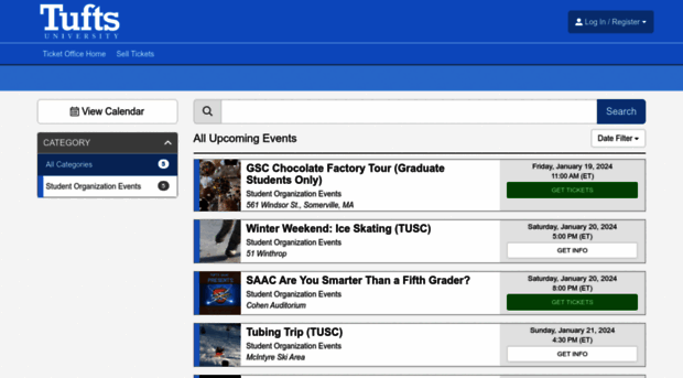 tuftstickets.universitytickets.com