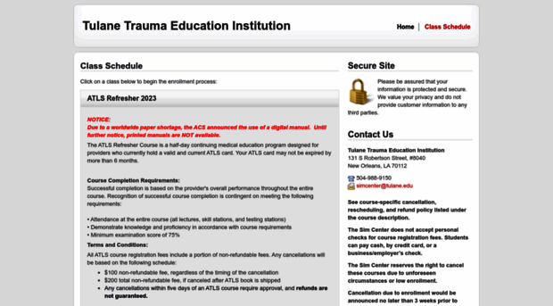 tulanetrauma.enrollware.com