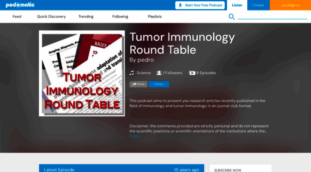 tumorimmunologyroundtable.podomatic.com