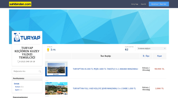 turyapkecioren.sahibinden.com