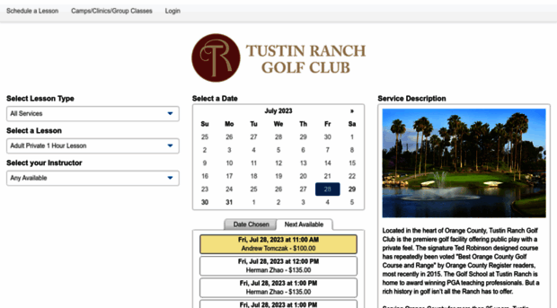 tustinranchgolf.uschedule.com