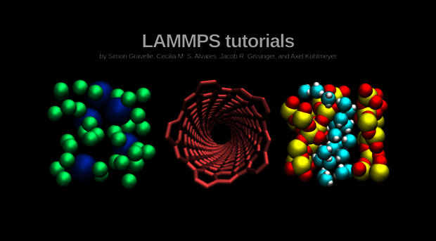 tutorial.lammps.org - LAMMPS Tutorial Materials Repo... - Tutorial LAMMPS