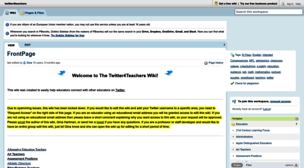 twitter4teachers.pbworks.com