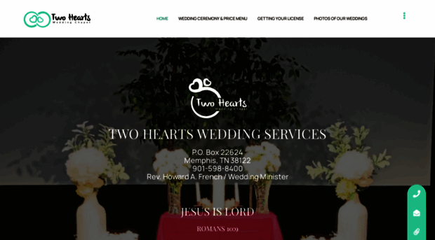 twoheartsweddingchapel.com