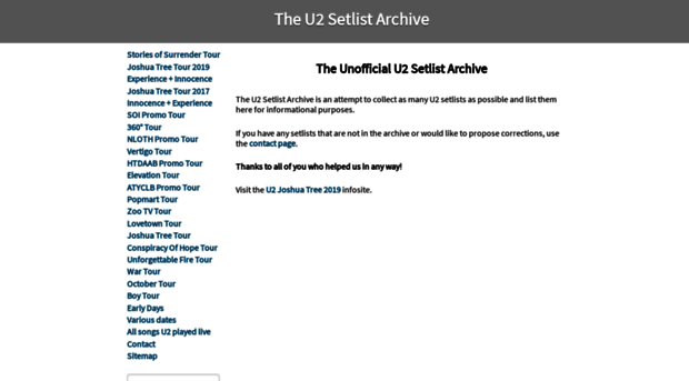 u2setlists.com