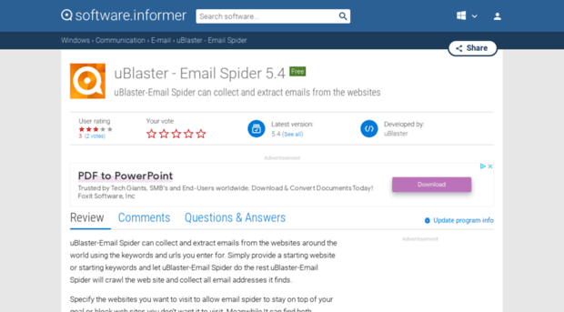 ublaster-email-spider.software.informer.com