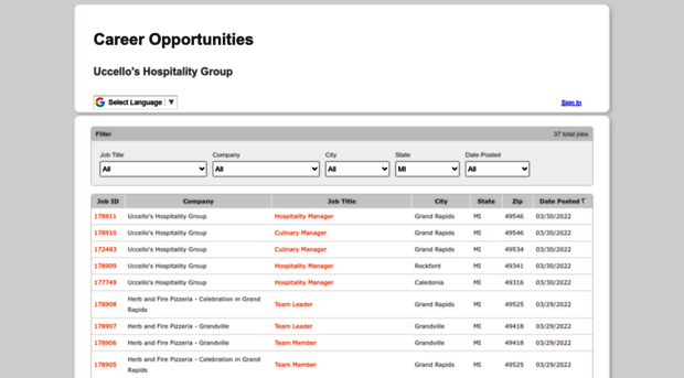 uccellos.companycareersite.com