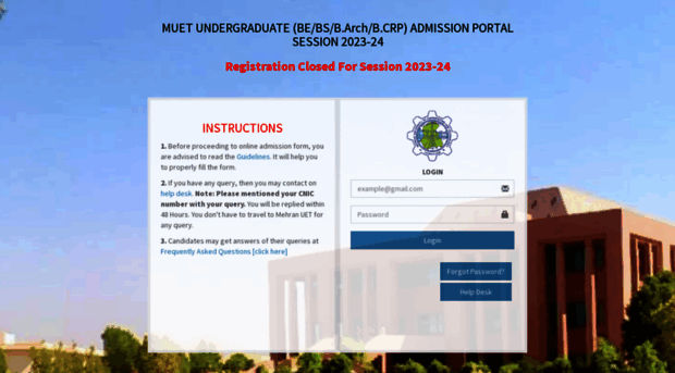 ugadmission.muet.edu.pk