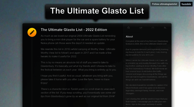 ultimateglastolist.com