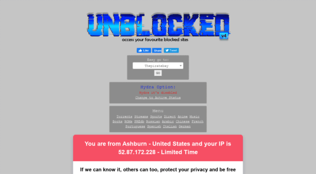 Unblocked - Access your favourite blocked sites 