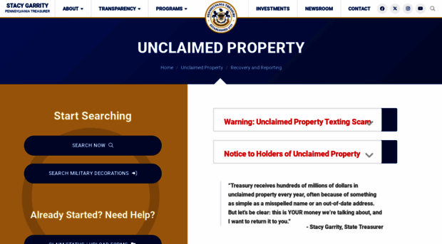 unclaimedproperty.patreasury.gov