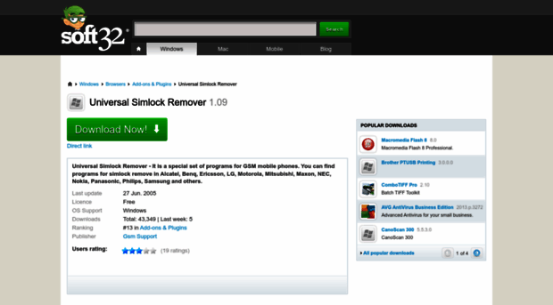 universal-simlock-remover.soft32.com