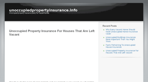 unoccupiedpropertyinsurance.info