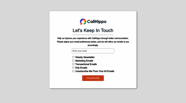 unsubscribe.callhippo.com