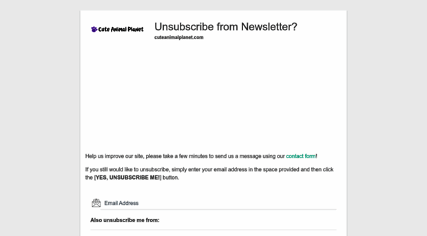 unsubscribe.cuteanimalplanet.com