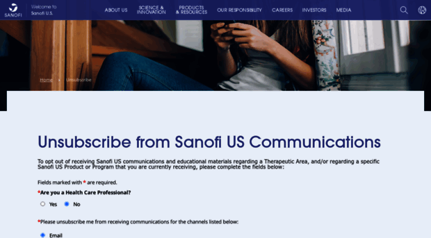 unsubscribe.sanofi-aventis.us