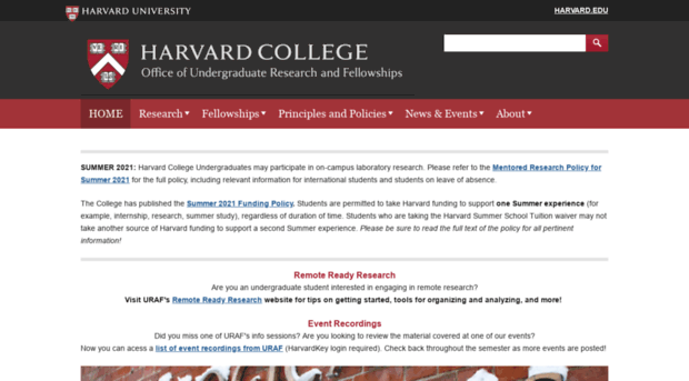 uraf.harvard.edu