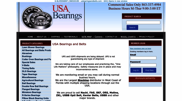 usabearingsandbelts.com