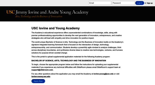 usciovineyoungacademy.slideroom.com