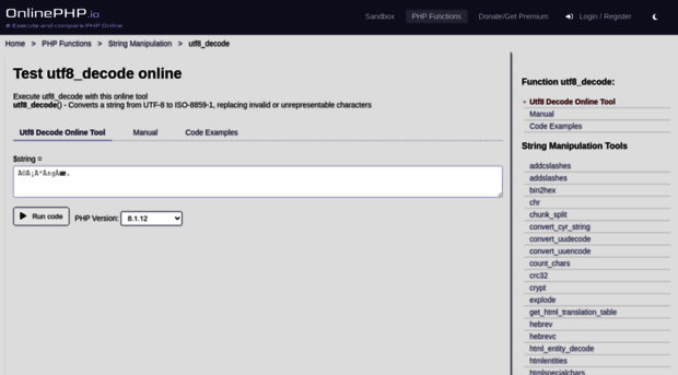 utf8_decode.onlinephpfunctions.com