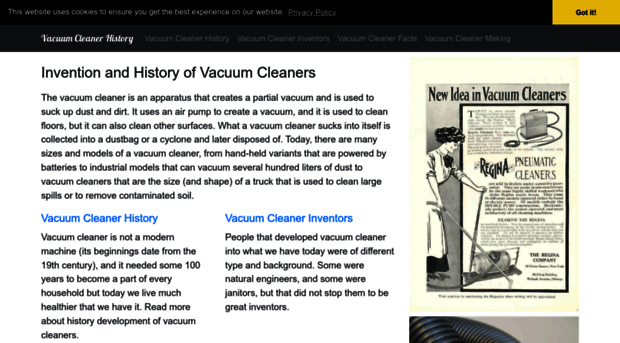 vacuumcleanerhistory.com