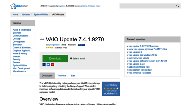 vaio-update.updatestar.com