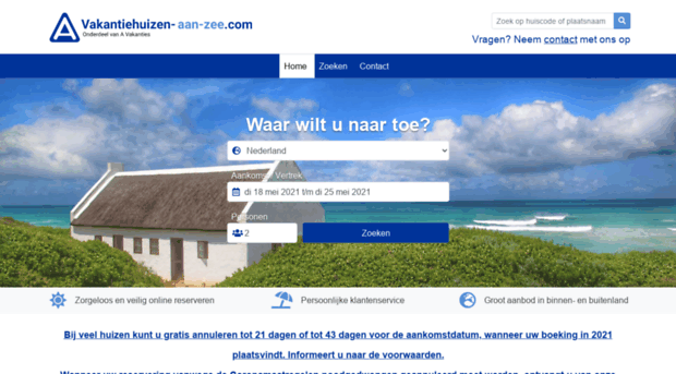 vakantiehuizen-aan-zee.com