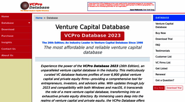 vcprodatabase.com