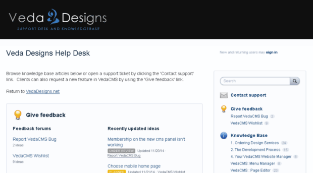 vedadesigns.uservoice.com